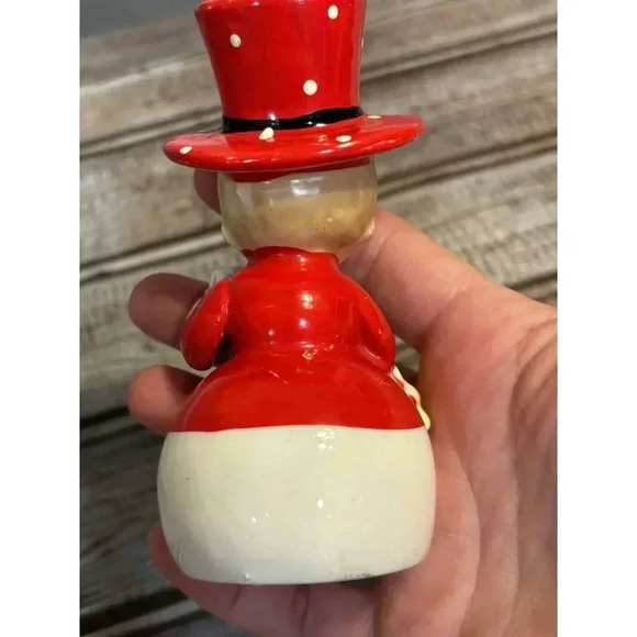 Vintage Christmas Boy Figurine Present Gift Star Japan Polka Dot Top Hat - Picture 5 of 8
